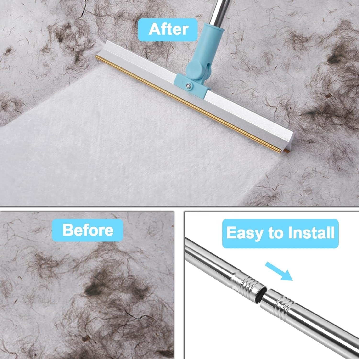 Pet hair removal rake